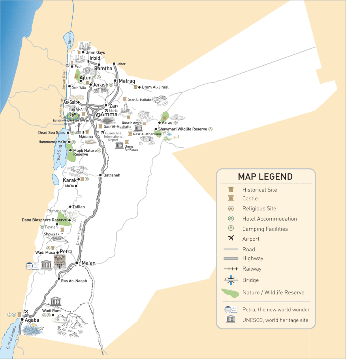 mapa jordan pass źródło jordanpass.jo
